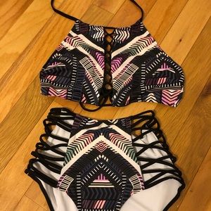 Victorias Secret PINK high waisted print swimsuit